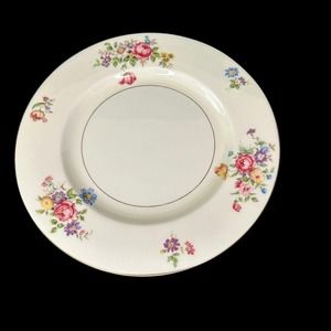 VTG Havilland Theodore Pasadena Dinner Plates 10 3/4” Gold Trim Pink Purple Blue